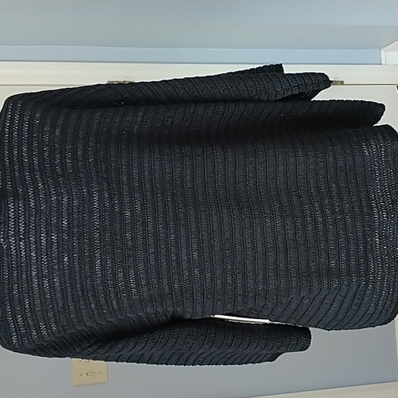 Andrea Jovine Black Knit Open Cardigan Sweater L - Picture 13 of 14